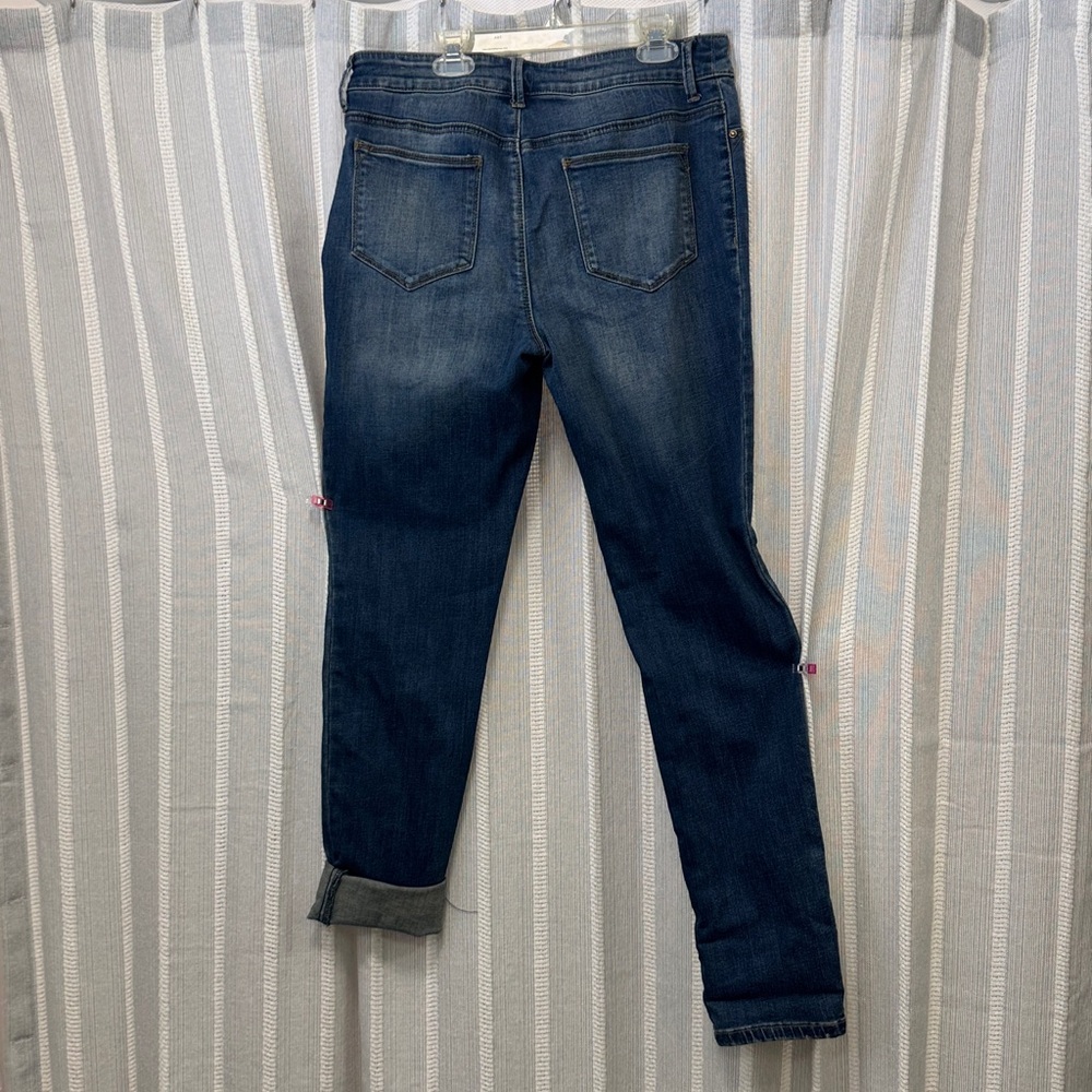 Chico's Blue Wash Jeggings with‎ Floral Embroidery US Size 6R / Chicos Size 0.5R - Picture 9 of 14